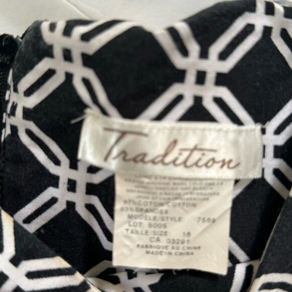 Tradition Vintage Cotton Graphic Sheath Stretch Midi Dress Sleeveless ZipSlit 12 - Picture 8 of 16